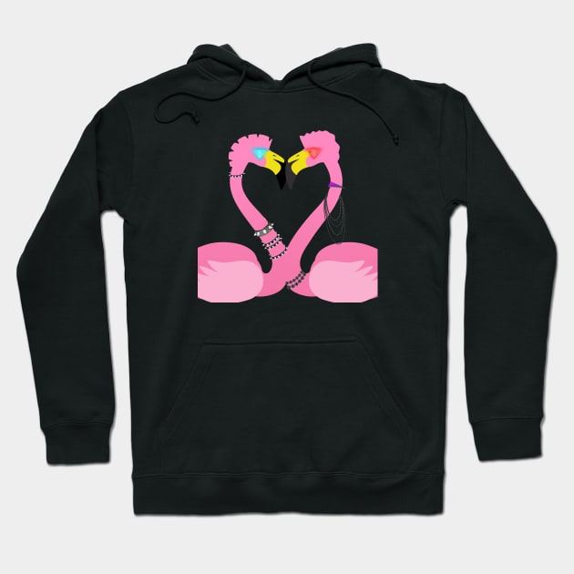 Punk Flamingos Hoodie by AtHomeNinjaKeisha